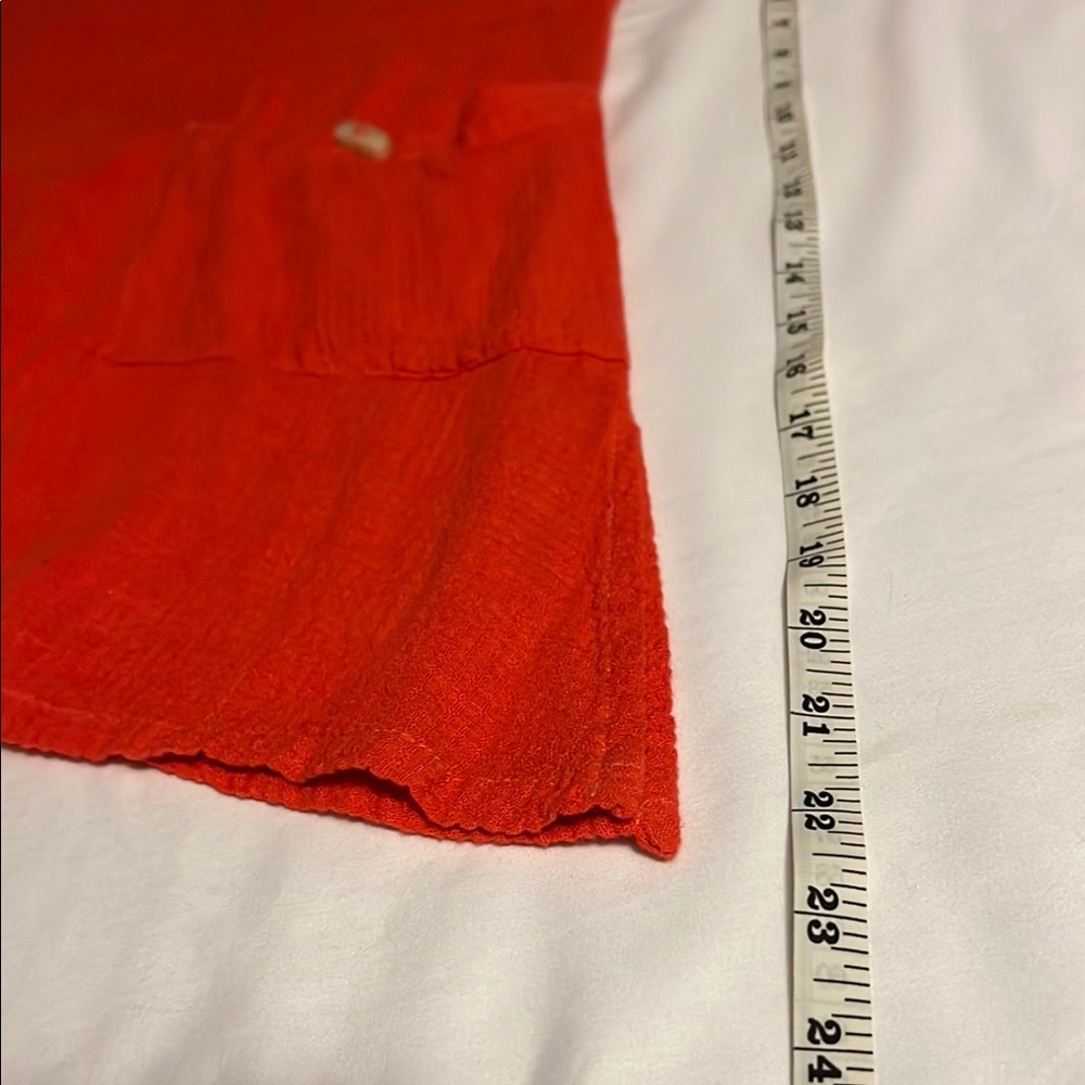Mill Valley Sz XL Lagenlook Minimalist Cotton Coral FUNKY A-Line Tunic Shirt EUC - Picture 6 of 10